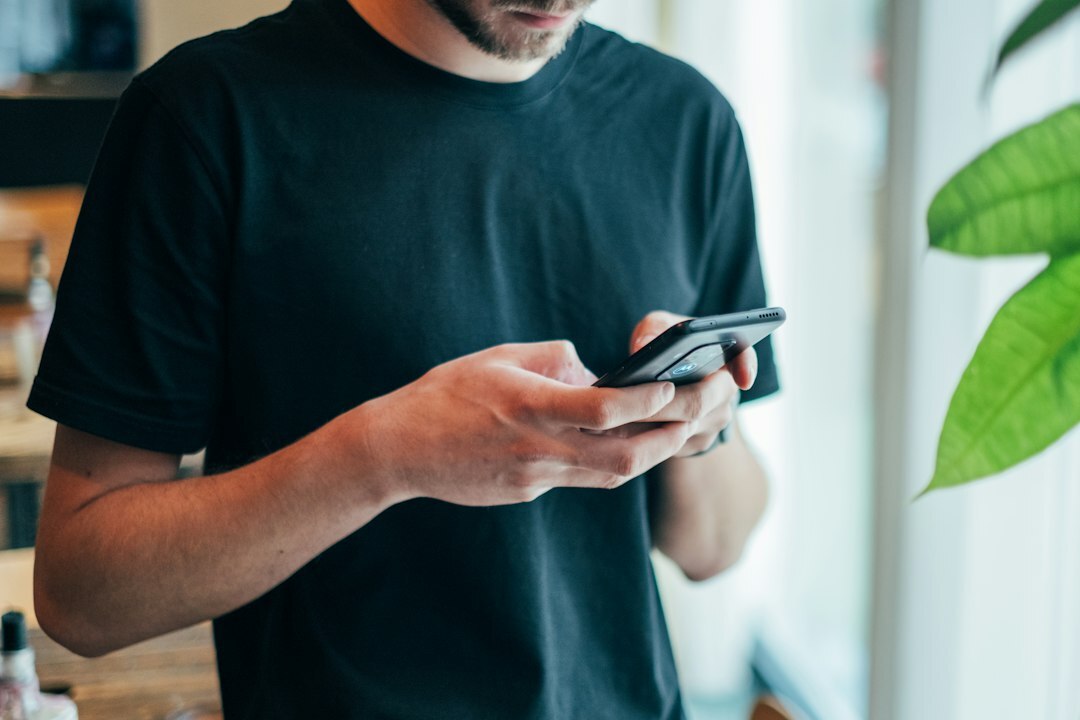 person using smartphone